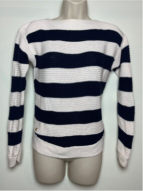 Striped Navy and White Knit Sweater